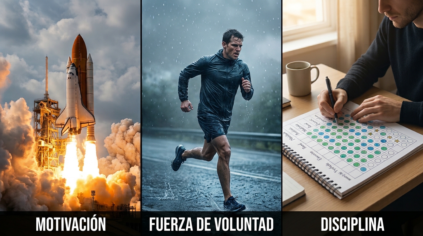 Parecen lo mismo, pero no lo son: motivación, fuerza de voluntad y disciplina